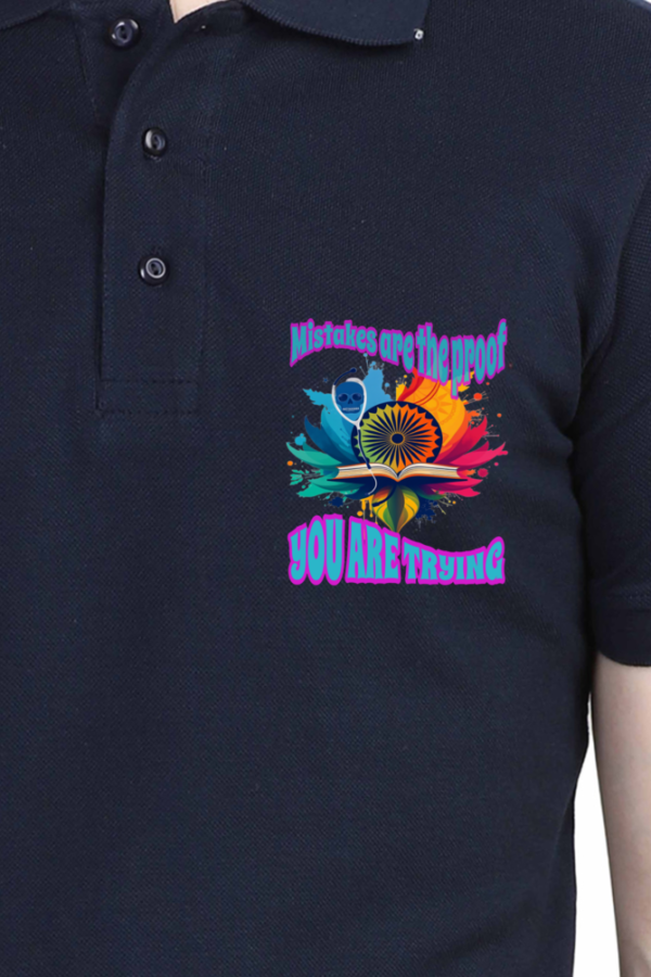 Mistakes Are the Proof Motivational Quote Polo T-Shirt for Boys | Jazzio Inspirational Tee | Keep Trying 💪👕 - Image 3