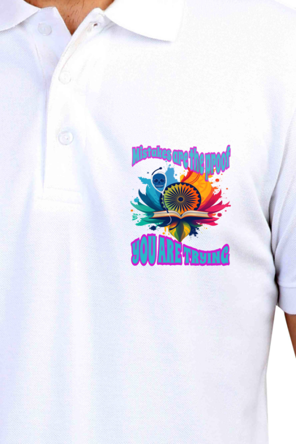 Mistakes Are the Proof Motivational Quote Polo T-Shirt for Boys | Jazzio Inspirational Tee | Keep Trying 💪👕 - Image 7
