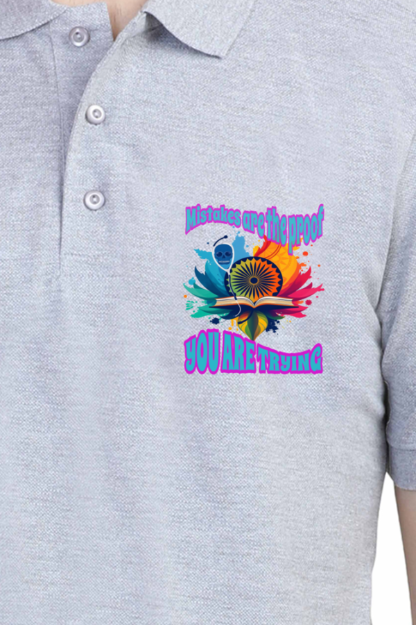 Mistakes Are the Proof Motivational Quote Polo T-Shirt for Boys | Jazzio Inspirational Tee | Keep Trying 💪👕