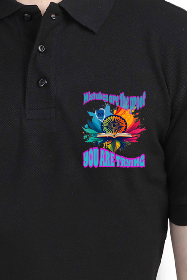 Mistakes Are the Proof Motivational Quote Polo T-Shirt for Boys | Jazzio Inspirational Tee | Keep Trying 💪👕 - Image 5