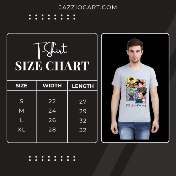 Dragon Ball Fiction Customized V-Neck Half Sleeve Men's T-Shirt – Premium Anime Tee | Jazziocart - Image 2