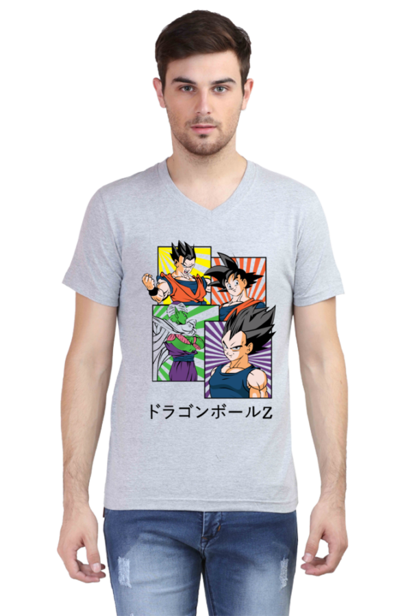 Dragon Ball Fiction Customized V-Neck Half Sleeve Men's T-Shirt – Premium Anime Tee | Jazziocart